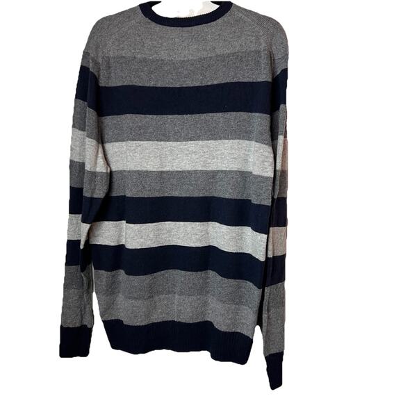 NWT American Eagle Men's Sweater Size X-Large Athletic Fit Gray Blue Striped - Picture 5 of 7